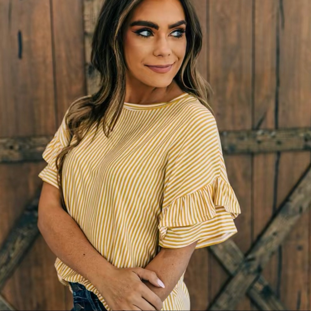 Ruffled Striped Top